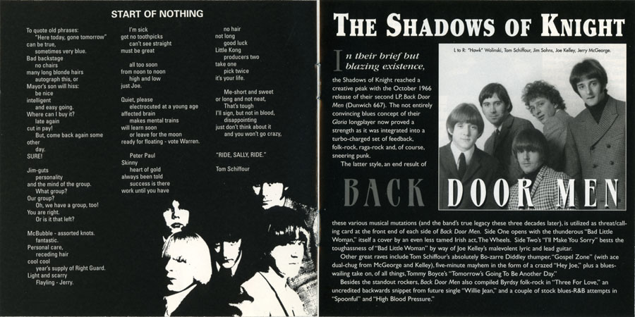 shadows of knight cd back door men booklet 2